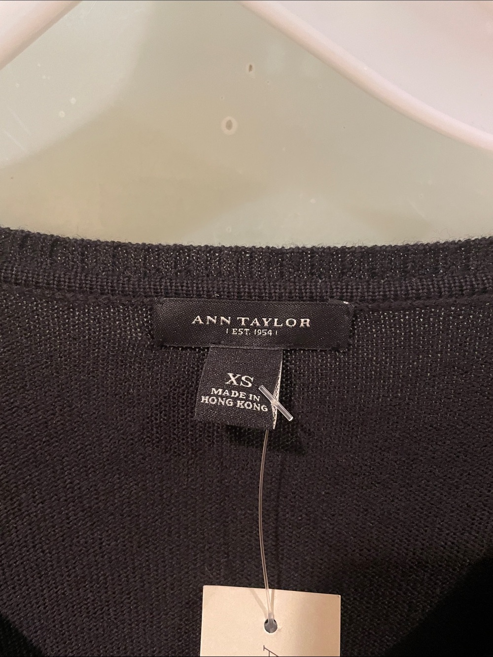 Ann Taylor Black Long Sleeve V-Neck Knit Dress - Picture 2 of 4